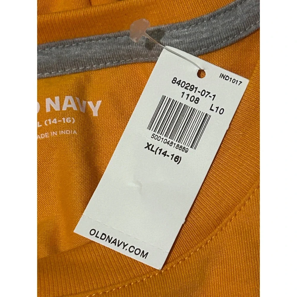 Old Navy T-Shirt Boys XL 14-16 Orange New Softest Short Sleeve Tee 840291-07